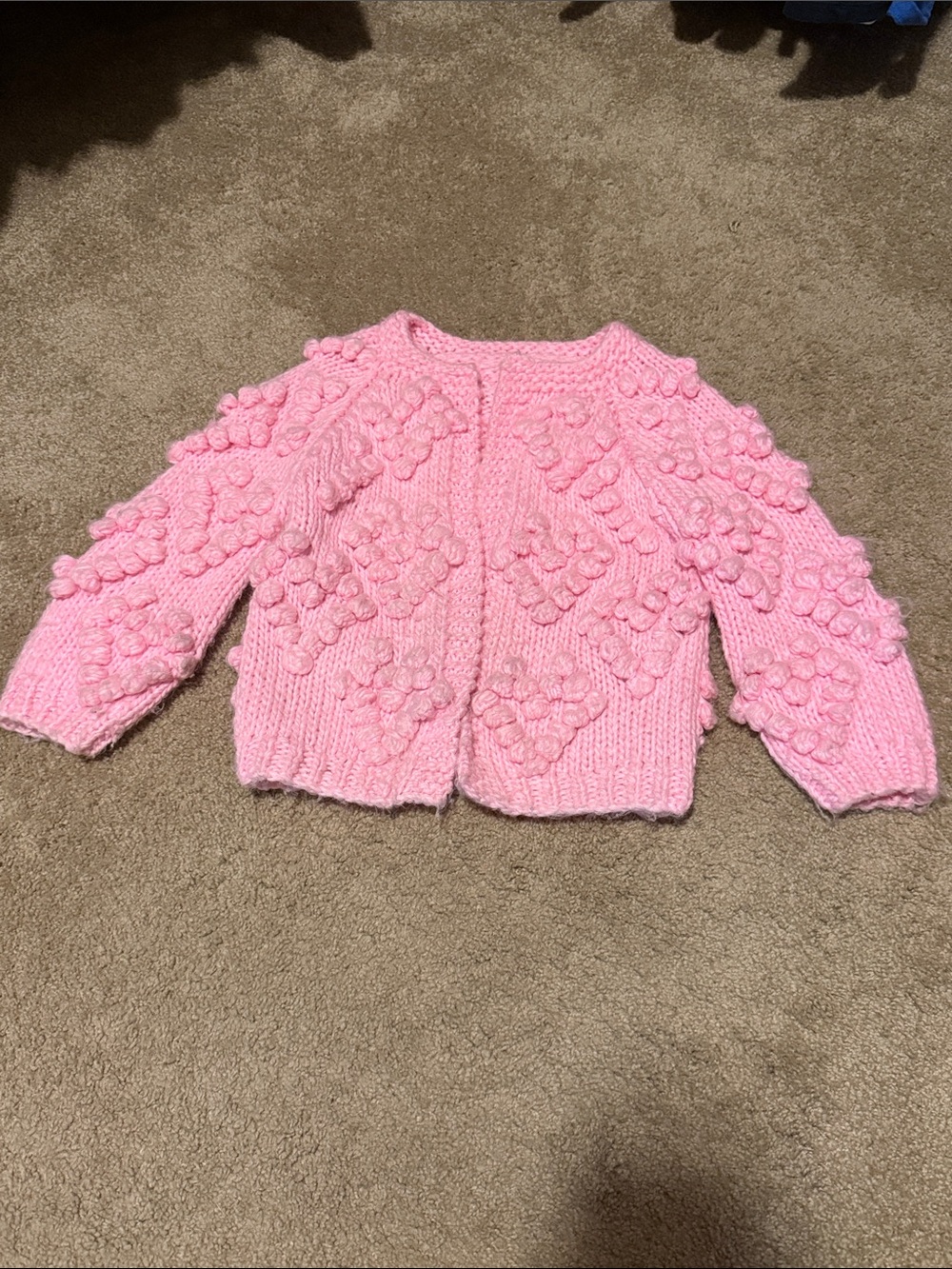 Chicwish kids/girls pink heart cardigan sweater